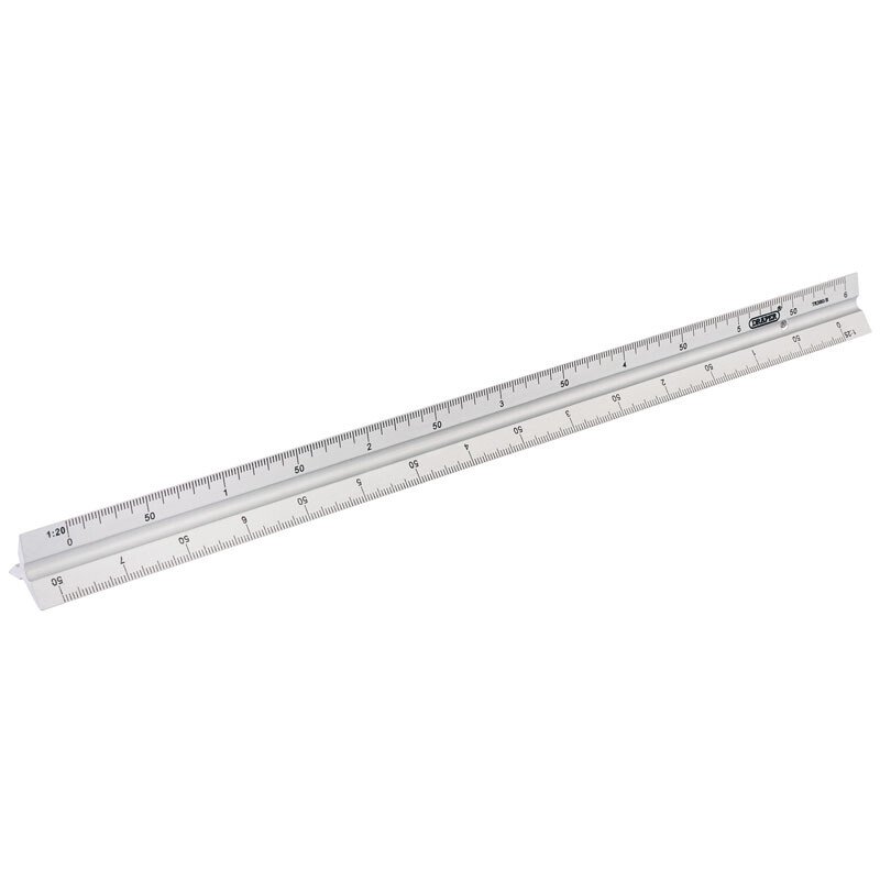 Draper 17686 TR300/B 300mm Aluminium Triangle Scale Rule