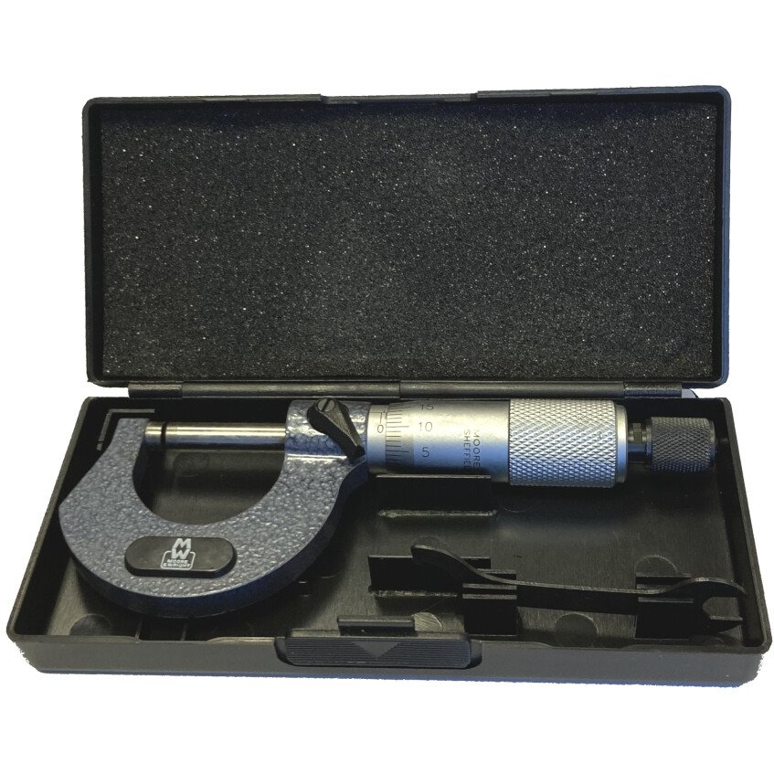 Moore and Wright 1965M Traditional External Micrometer 0-25mm x 0.01mm Resolution
