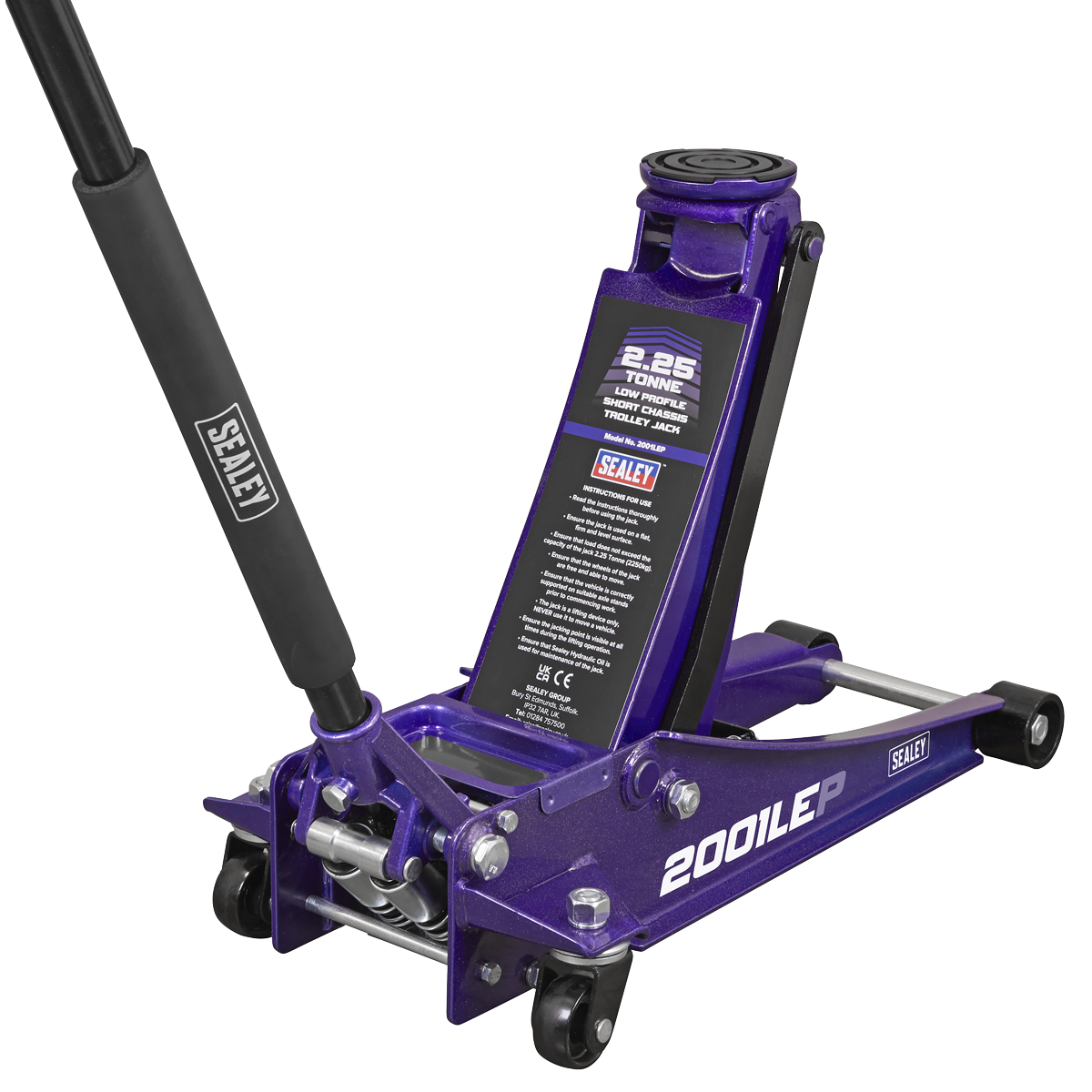 Sealey 2001LEP Low Profile Trolley Jack with Rocket Lift 2.25 Tonne - Purple