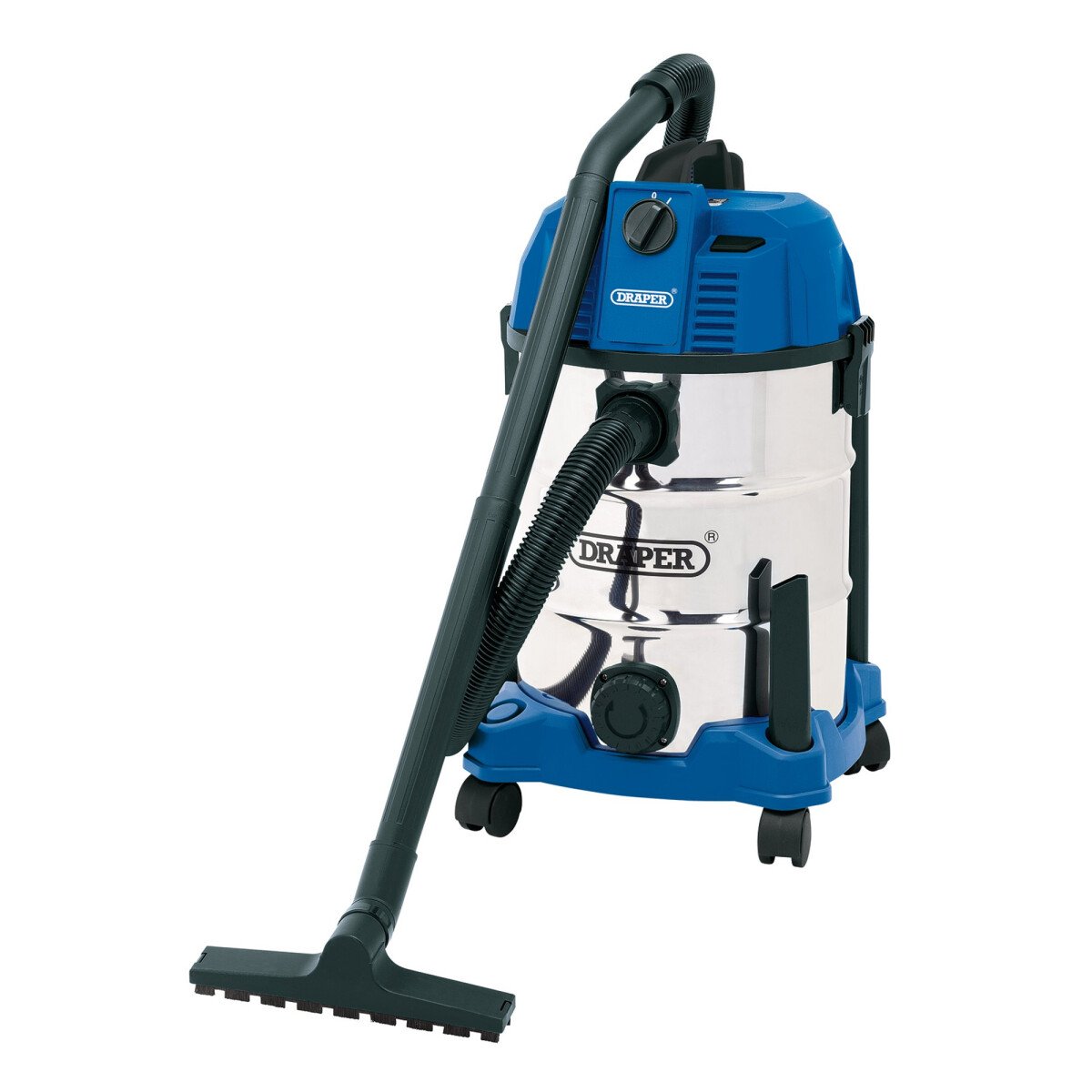 Draper 20523 WDV30SSB 30L Wet and Dry Vacuum Cleaner with Stainless Steel Tank (1600w)