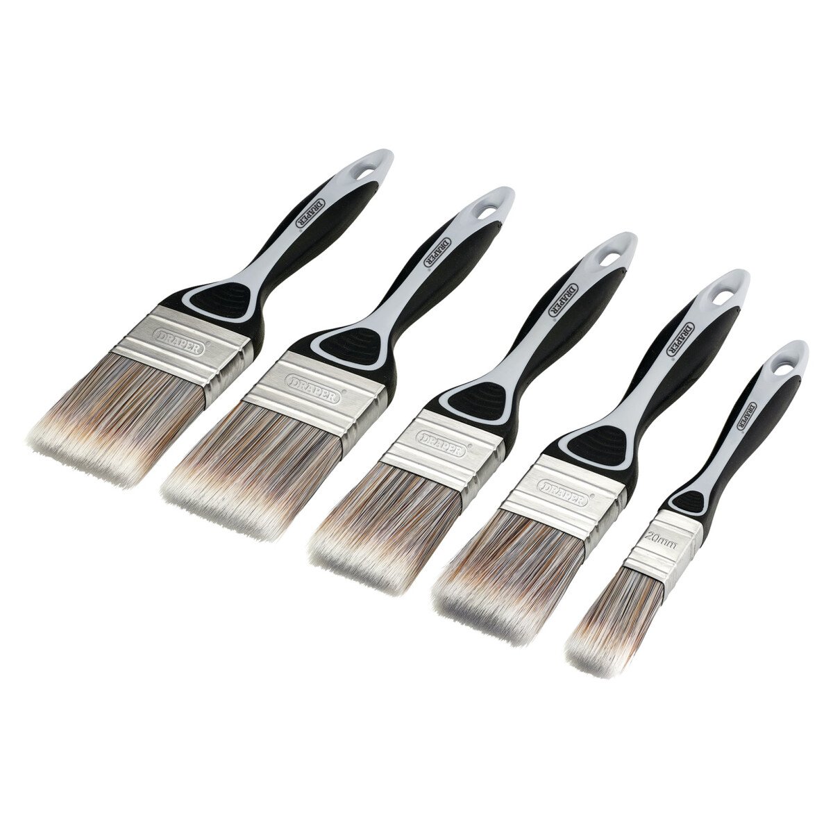 Draper 20618 PB-FLAT-5PC Soft Grip Flat Paint Brush Set (5 Piece)