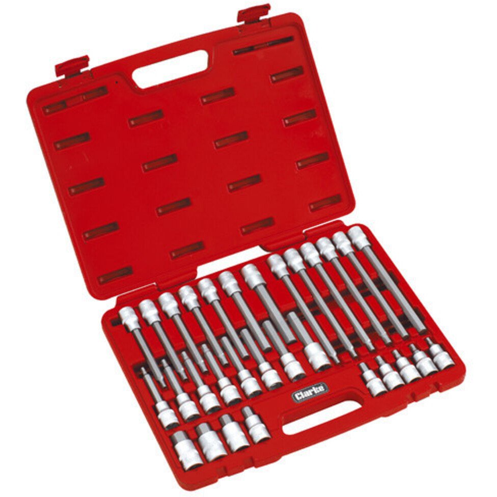 Clarke 1700564 PRO164 1/4", 3/8" & 1/2" Drive Torx-Star® / Spline Socket & Bit Set