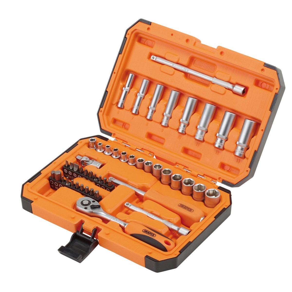 Draper 22109 Hi-Torq® 6 Point Socket Set, 1/4in (47 Piece) 