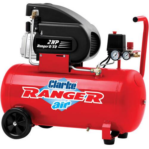 Clarke 2242025 Ranger 8 50 7cfm 50 Litre 2HP Air Compressor 230V