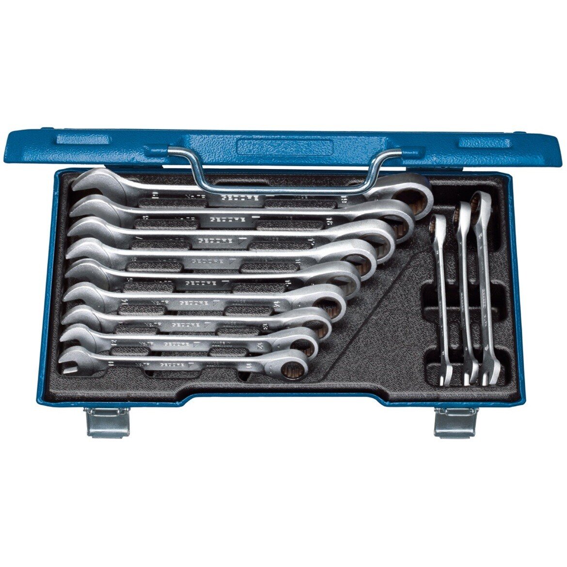 Gedore 2297442 Combination Ratchet Spanner Set 12 Piece Metric 7 R-012