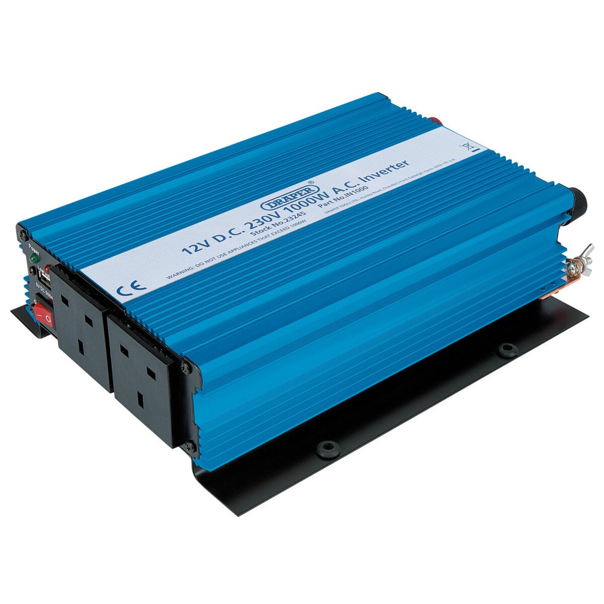 Draper 23245 IN1000 12V 1000W DC/AC Inverter