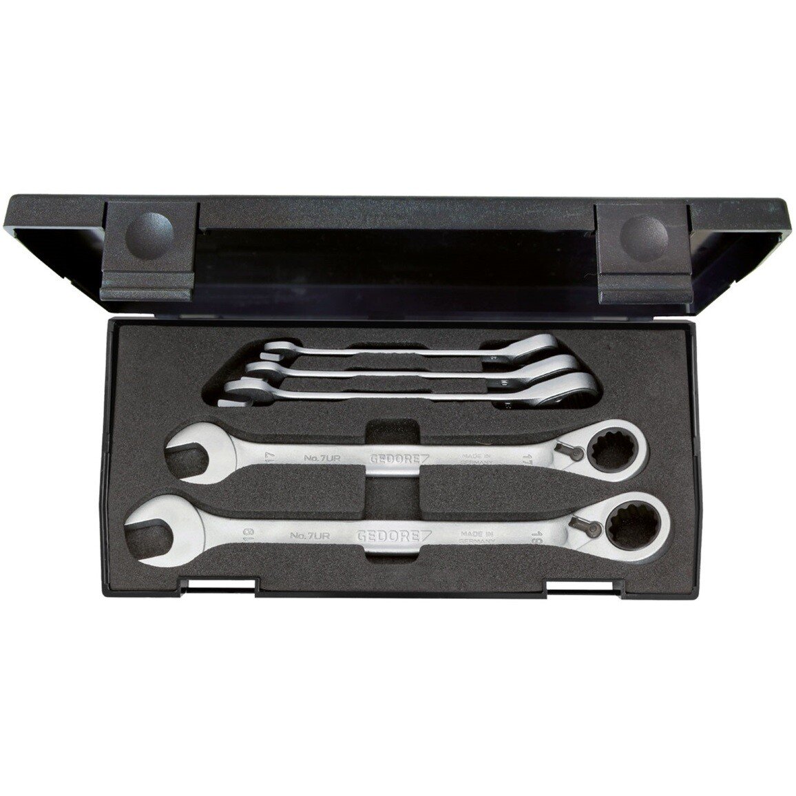Gedore 2327651 Combination Ratchet Spanner Set Reversible 5 Piece Metric 7 UR-005