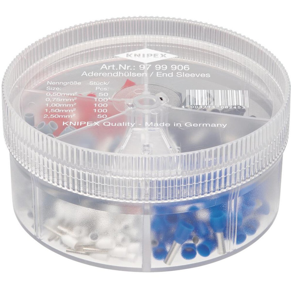 Knipex  97 99 906 Assortment Boxes with 450 insulated Wire Ferrules 5 x Wire Ferrule Sets 24633