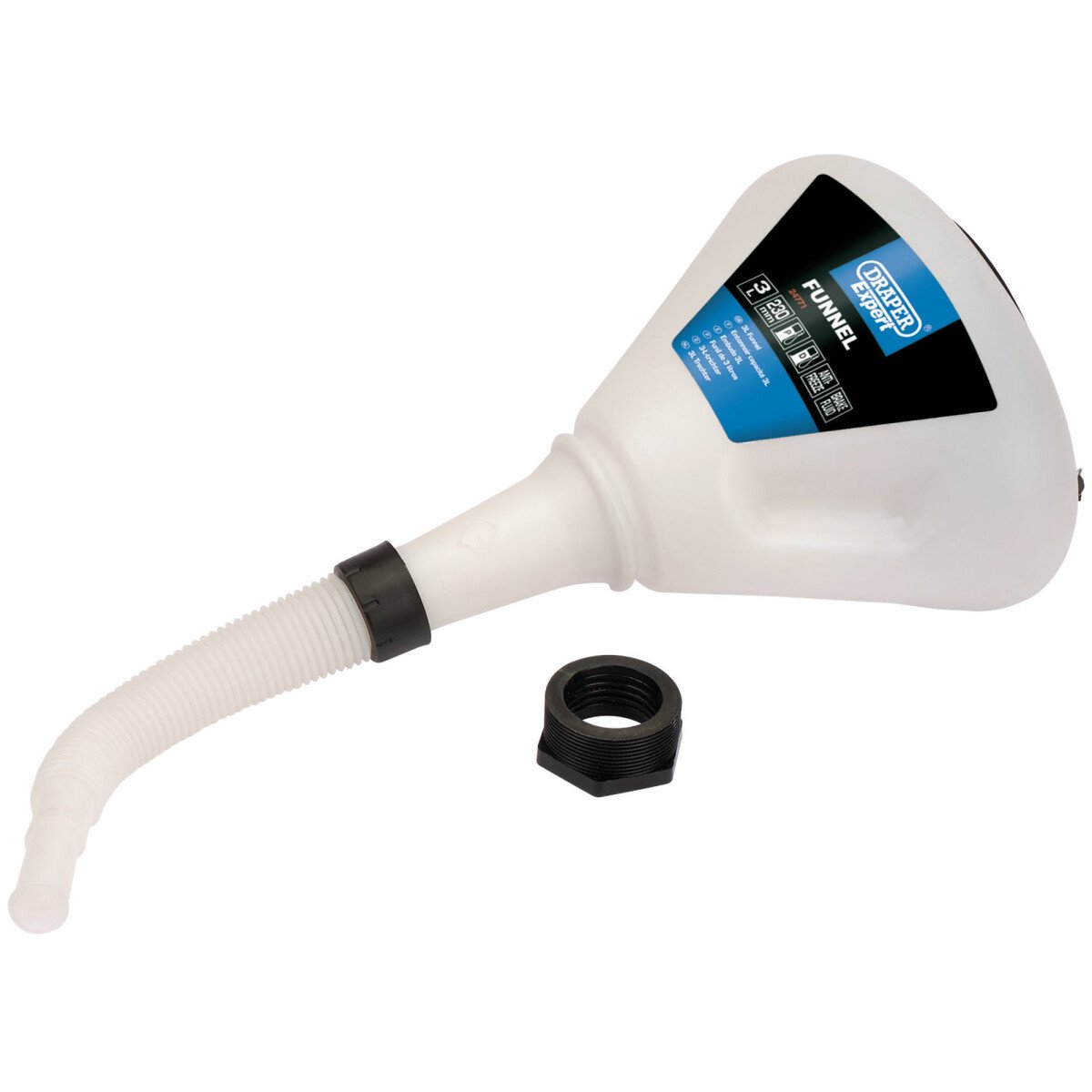 Draper 24771 F-HD9 Expert 230mm /3L Heavy Duty Polypropylene Funnel