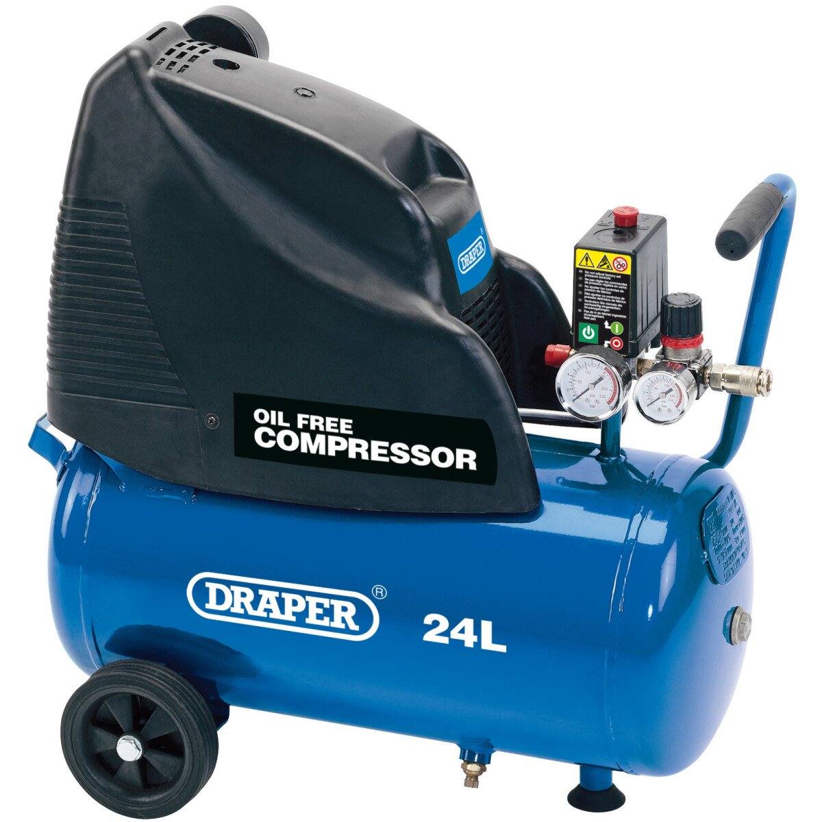 Draper 24978 DA25/169 24L 230V 1.1kW Oil Free Air Compressor