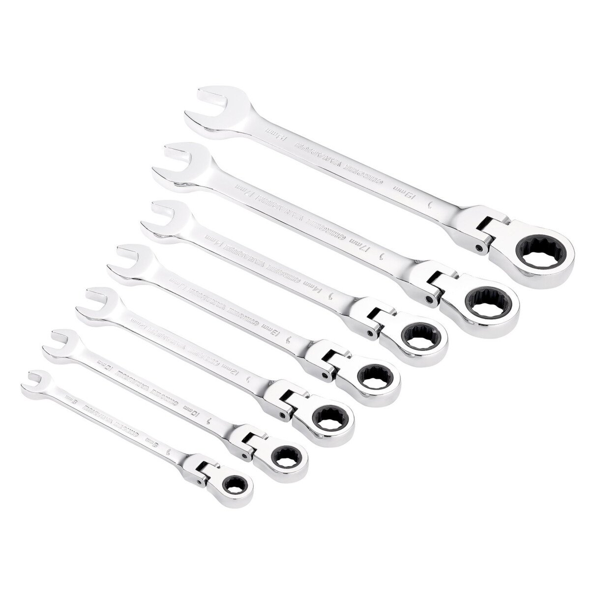 Draper 25396 8230FMM/7 7 Piece Draper Hi Torq Metric Flexible Head Ratcheting Combination Spanners