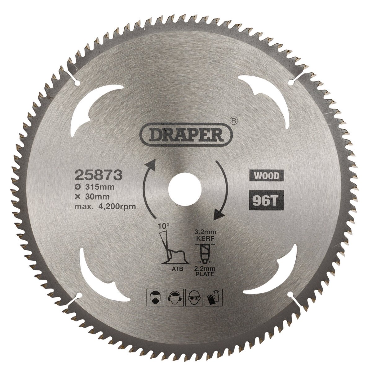 Draper 25873 SBW20 Tct Circular Saw Blade For Wood, 315 X 30mm, 96 T