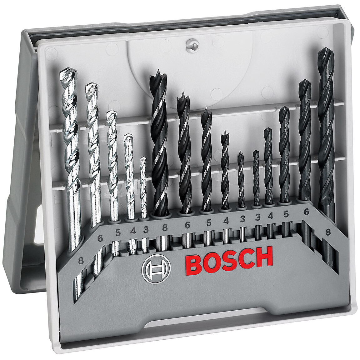 Bosch 2607017038 15 Piece Mixed Drill Bit Set for Wood, Metal and