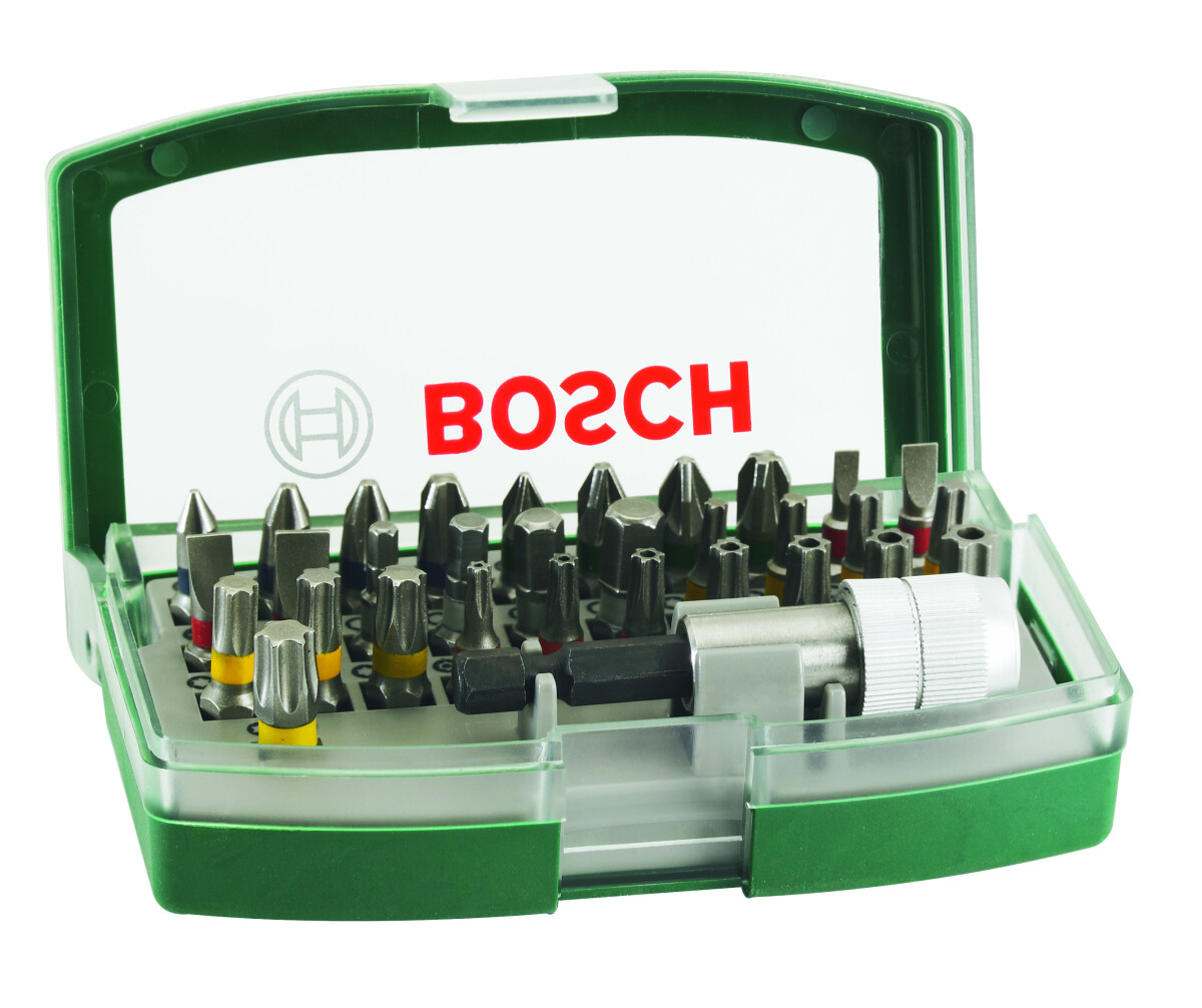 Bosch 2607017063 32-Piece Screwdriver Bit Set With Colour Coding (10 Packs Of 32)