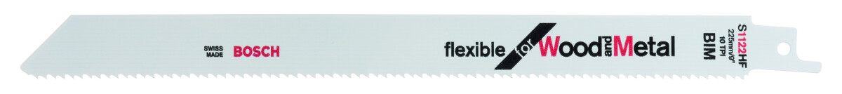 Bosch 2608656021 Sabre saw blade Pack of 5 flexible for wood and metal S1122HF