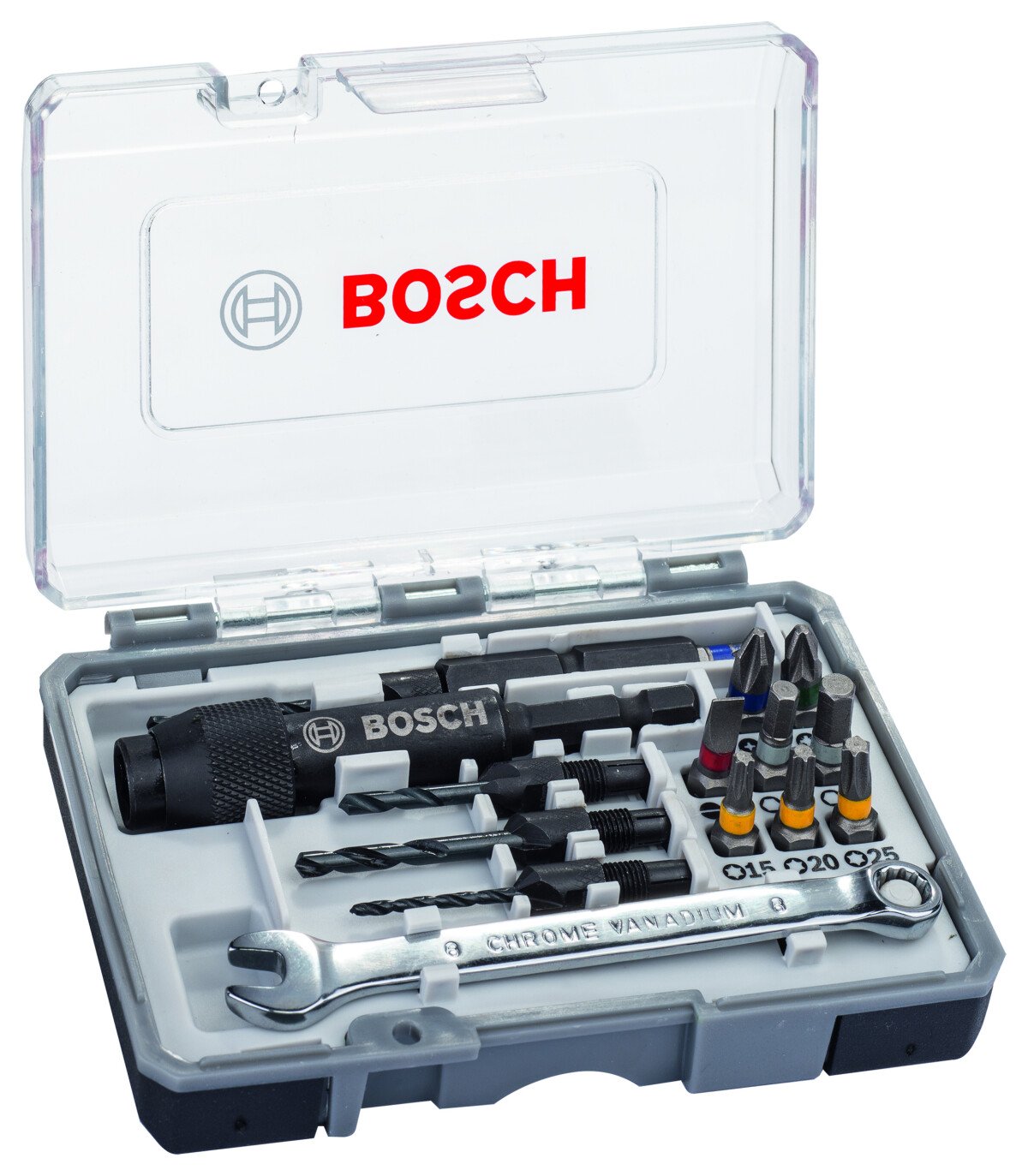 Bosch 2607002786 20-Piece Drill&Drive Screwdriver Bit Set Ph2; Ph2; Pz2; Sl5; H4; H5; T15; T20; T25 (6 Packs Of 20)