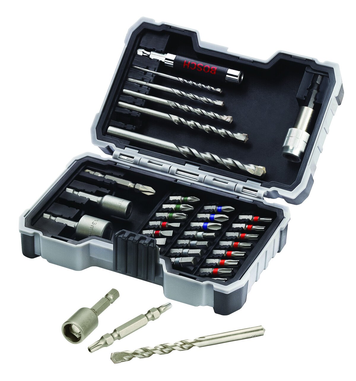 Bosch 2607017326 35-Piece Drill And Screwdriver Bit Set Ph1; Ph2; Ph3; Pz1; Pz2; Pz3; Sl3; Sl4; Sl5; Sl6; H3; H4; H5; H6; T10; T15; T20; T20; T25; T27; T30; T40 (6 Packs Of 35)