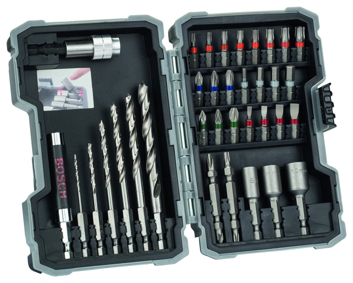 Bosch 2607017327 HSS Drills for Wood / Screwdriver Bit Set 35 Piece (Box 6)