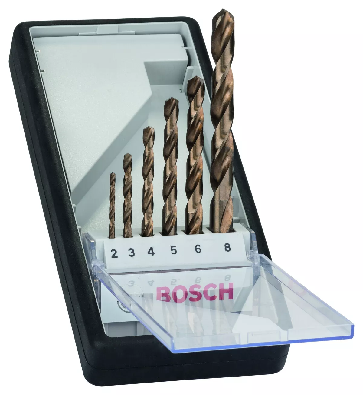 Bosch PRO 2607019924 6-Piece Robust Line Metal Drill Bit Set Hss-Co 2; 3; 4; 5; 6; 8mm (1 Pack Of 6)