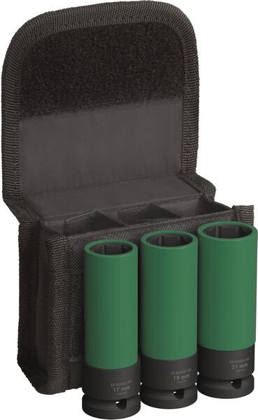 Bosch 2608003033 PRO Impact Socket Set, PET Covers, 1/2", Extra Deep, 3 pcs