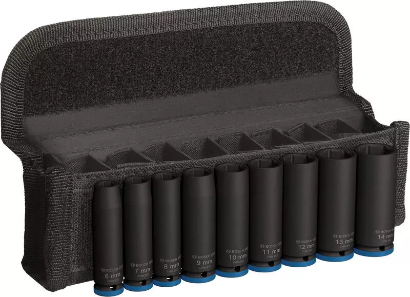 Bosch 2608003035 PRO Impact Socket Set, 1/4", Deep, 9 pcs