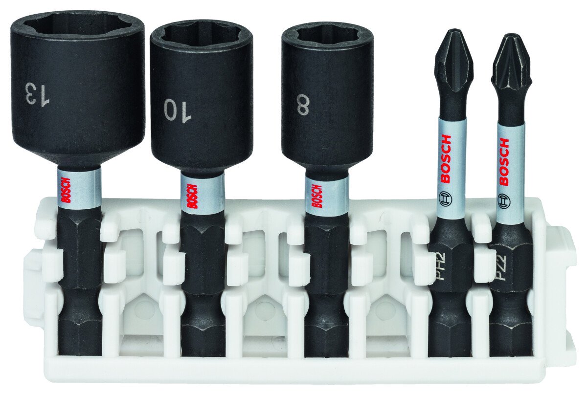 Bosch PRO 2608522350 Impact Control Screwdriver Bit And Nutsetter Pack, 5-Piece (5 Packs Of 1)