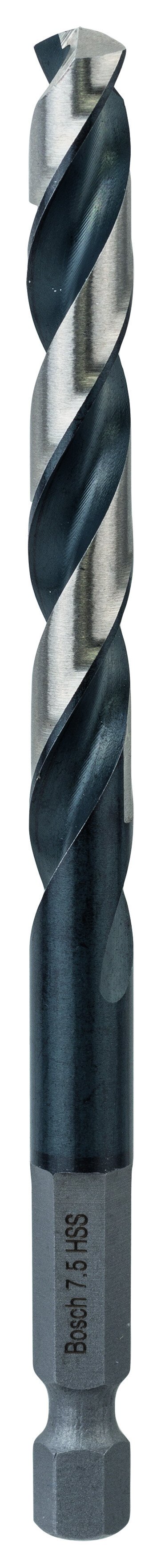 Bosch 2608577128 Hss Hex-Shank Twist Drill Bit 7.5mm 7.5 X 69 X 109mm (5 Packs Of 1)