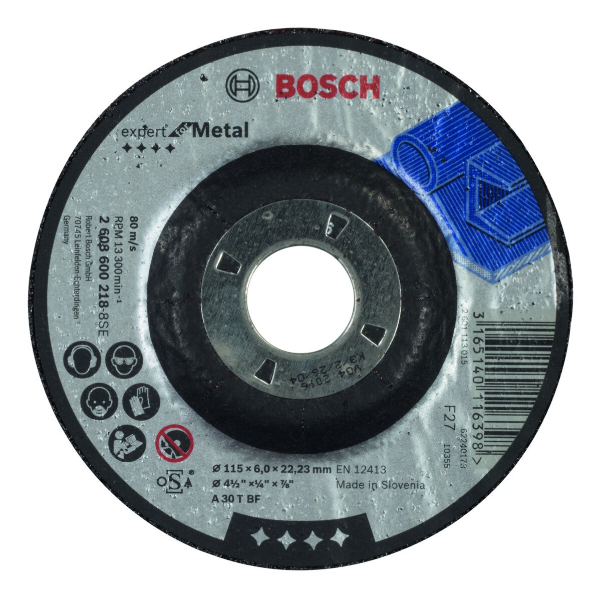 Bosch PRO 2608600218 Metal grinding discs. 115x22.2x6mm (Packs of 10)