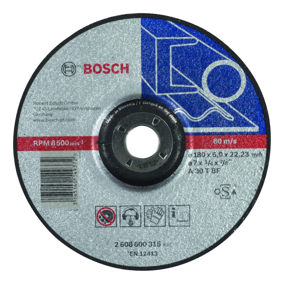 Bosch 2608600315 Metal grinding discs. 180x22.2x6mm