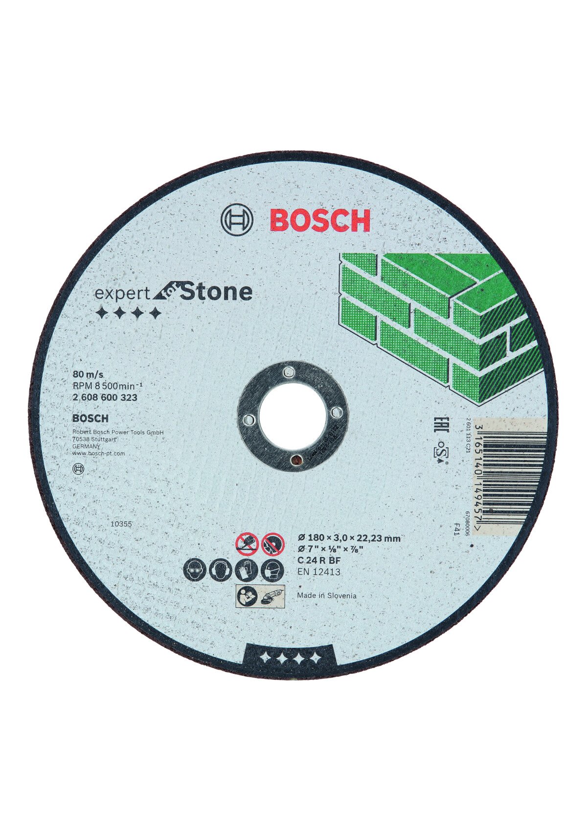 Bosch 2608600323 Stone Cutting discs - flat . 180x22.2x3mm