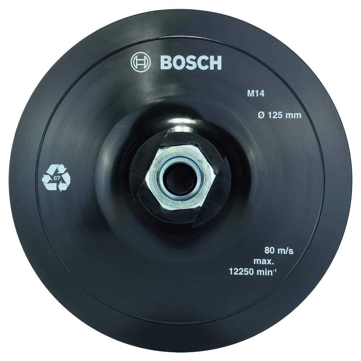 Bosch PRO 2608601077 Backing Pad Hook-And-Loop 125mm 125mm, 12,500 Rpm (1 Pack Of 1)