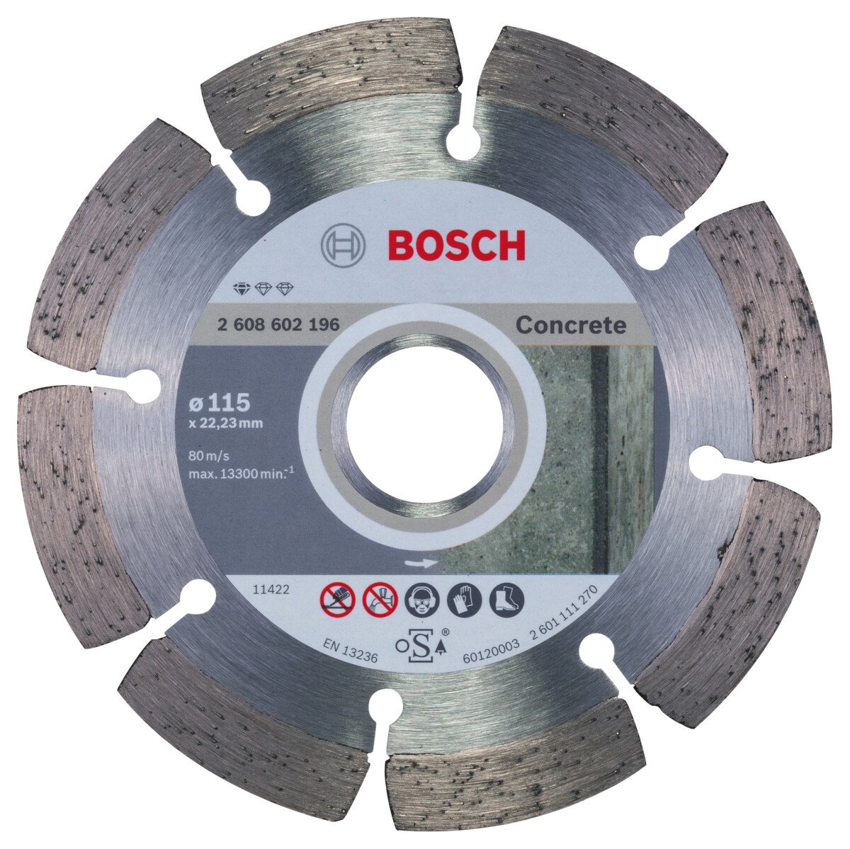 Bosch 2608602196 Standard For Concrete Diamond Cutting Disc 115 X 22,23 X 1,6 X 10mm (1 Pack Of 1)