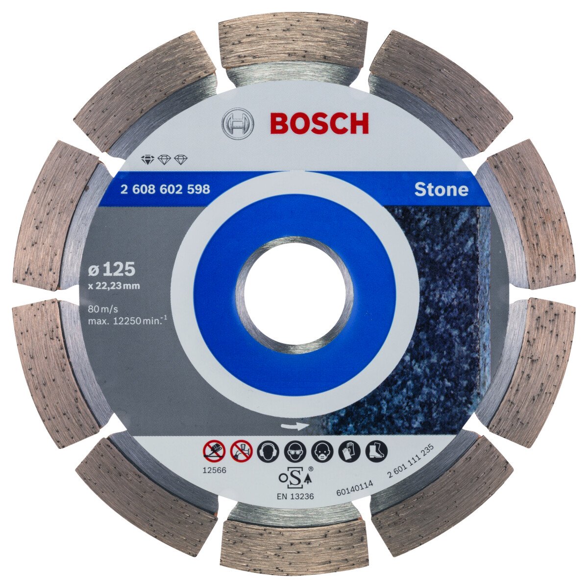 Bosch 2608602598 Standard For Stone Diamond Cutting Disc 125 X 22,23 X 1,6 X 10mm (1 Pack Of 1)