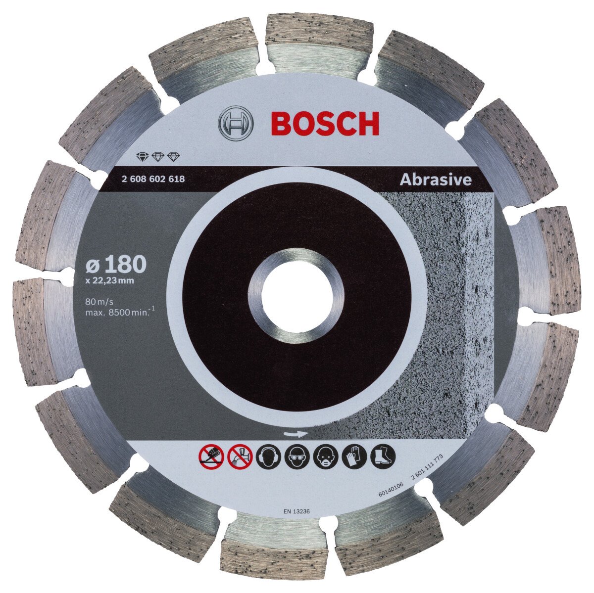 Bosch 2608602618 Standard For Abrasive Diamond Cutting Disc 180 X 22,23 X 2 X 10mm (1 Pack Of 1)