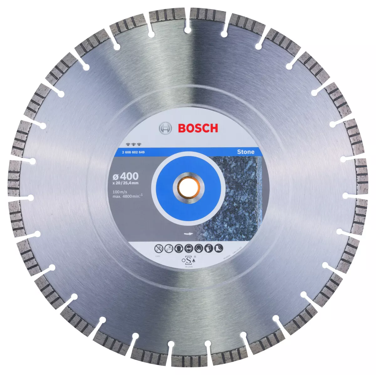 Bosch PRO 2608602649 Diamond Cutting Disc Best For Stone 400 X 20,00+25,40 X 3,2 X 12mm (1 Pack Of 1)
