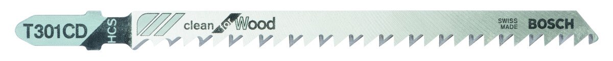 Bosch 2608637590 (T301CD) Jigsaw Blade Pack of 5 Clean for Wood T301CD