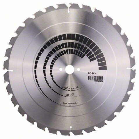 Bosch PRO 2608640694 Construct wood for bench circular saws (nail-proof). 450 x 3.8 x 30mm 32T