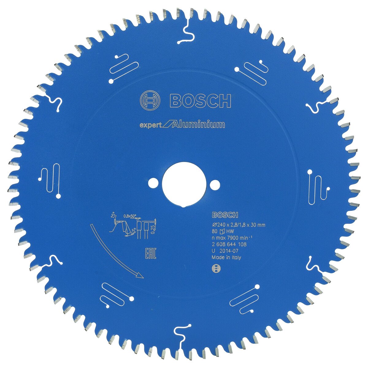Bosch 2608644108 Circular Saw Blade Expert For Aluminium 240 X 30 X 2,8mm, 80 (1 Pack Of 1)