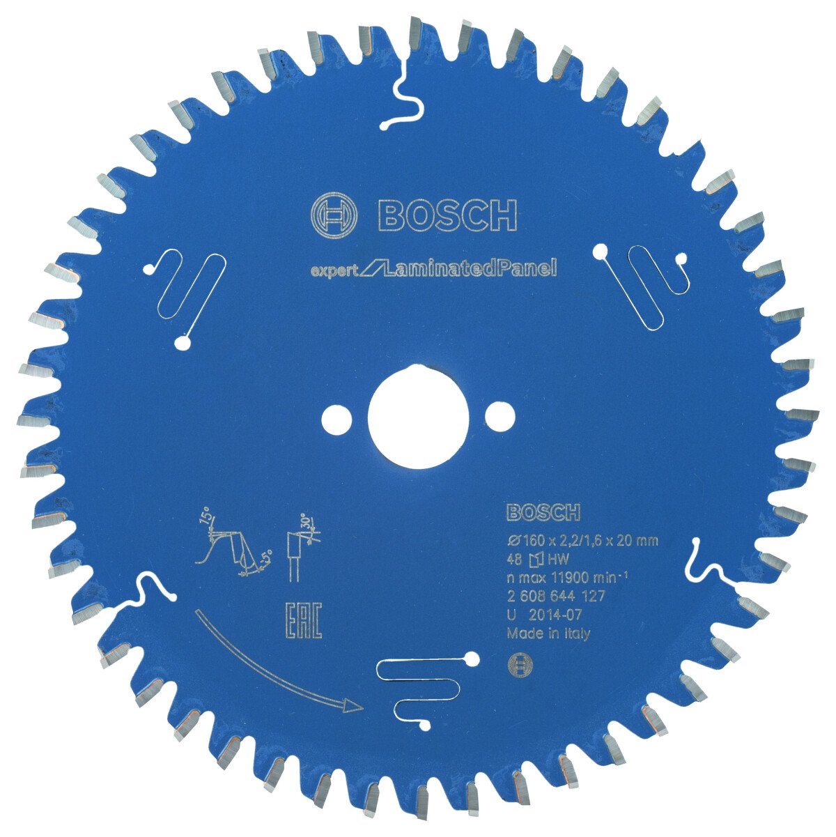 Bosch 2608644127 Circular Saw Blade Expert For Laminated Panel 160 X 20 X 2,2mm, 48 (1 Pack Of 1)