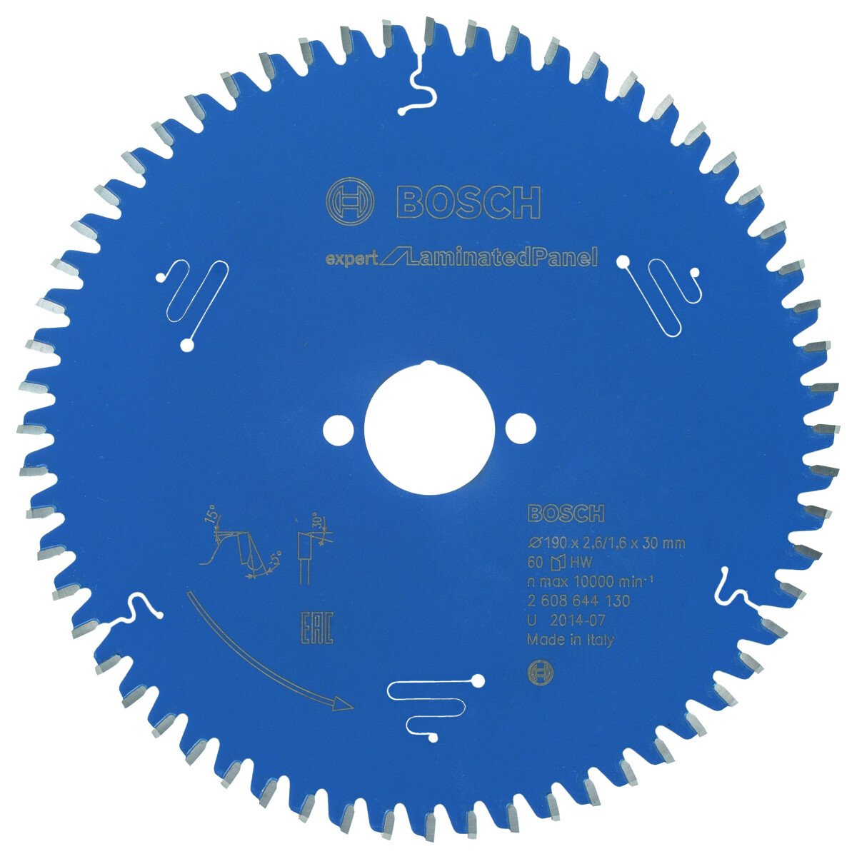 Bosch 2608644130 Expert For Laminated Panel Circular Saw Blade 190 X 30 X 2,6mm, 60 (1 Pack Of 1)