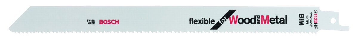 Bosch 2608656021 Sabre saw blade Pack of 5 flexible for wood and metal S1122HF