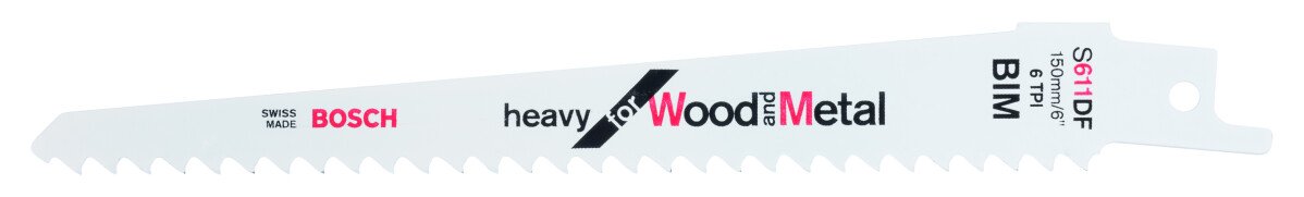 Bosch PRO 2608657561 Reciprocating Saw Blade S 611 Df Heavy For Wood And Metal (1 Pack Of 25)