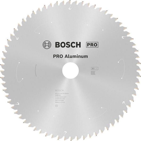 Bosch 2608842242 PRO Aluminium cordless Circular Saw Blade, 254 x 2.4 x 30 mm