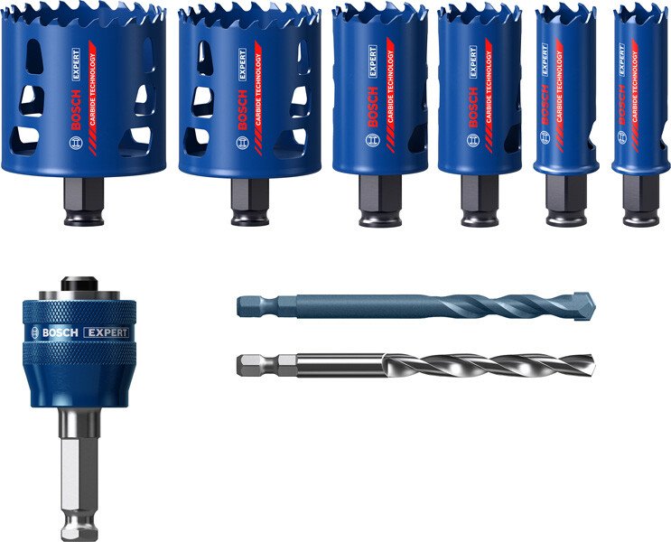 Bosch 2608900445 EXPERT Tough Material Hole Saw Set 22/25/35/51/60/68 mm 9-pc