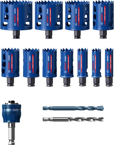 Bosch 2608900448 EXPERT Tough Material Hole Saw Set 20/22/25/32/35/40/44/51/60/68/76 mm 14-pc
