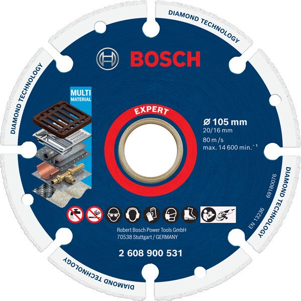 Bosch 2608900531 EXPERT Diamond Metal Wheel Cutting Disc 105 x 20/16 mm