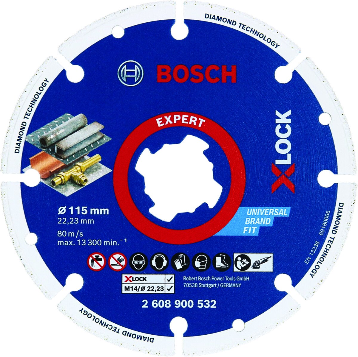 Bosch EXPERT 2608900532 X-Lock Diamond Metal Wheel 115X22.23mm (1 Packs Of 1)