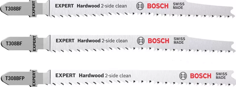 Bosch 2608900549 EXPERT ‘Hardwood 2-side clean‘ Jigsaw Blade 2-piece Set T308BF/BFP