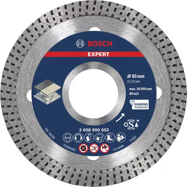 Bosch 2608900653 EXPERT HardCeramic Diamond Cutting Disc 85 x 22.23 x 1.6 x 7 mm