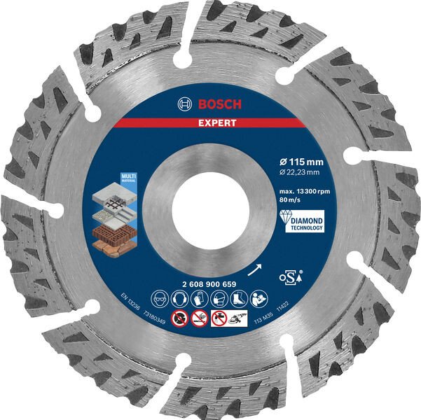 Bosch 2608900659 EXPERT MultiMaterial Diamond Cutting Disc 115 x 22,23 x 2,2 x 12 mm